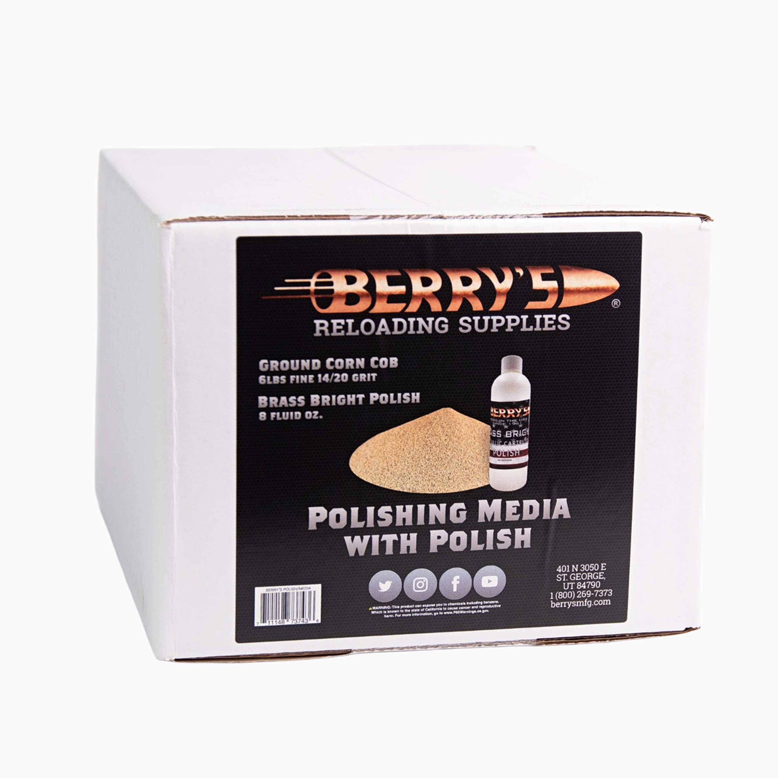 Berry's graniglia mais 6lb + polish 8oz per bossoli