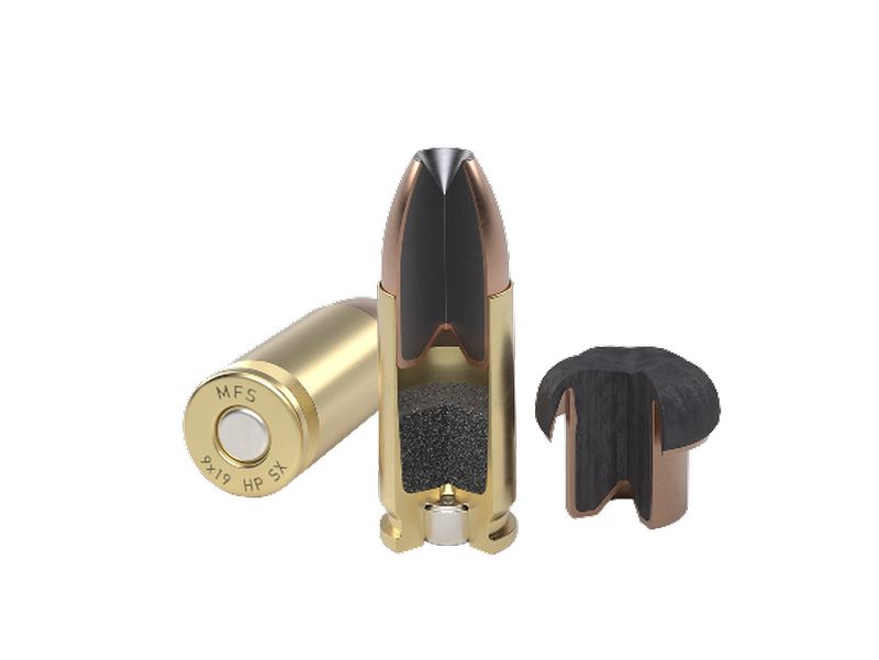 MFS Munizioni 9x19 Luger JHP cartucce espansive tiro