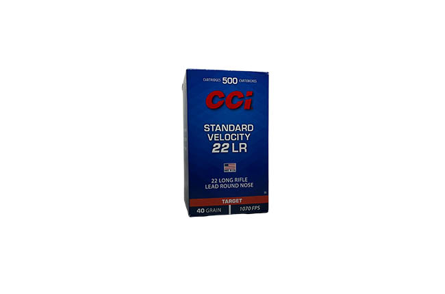 CCI Standard Velocity 22 LR 40 grani cartucce 500 colpi tiro