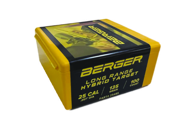 Berger LR Hybrid Target 25 Cal Palle 100 Pezzi 135 gr
