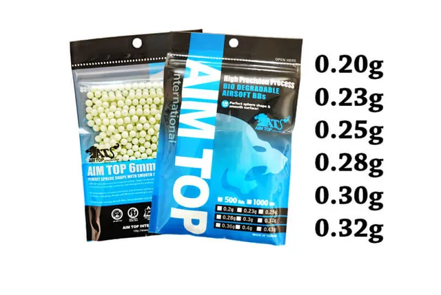 Aim Top Pallini Traccianti Softair 6mm 500 Biodegradabili
