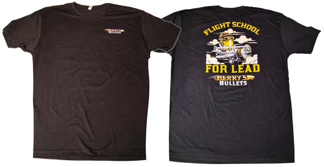 Berry's Flight School t-shirt nera cotone uomo poligono