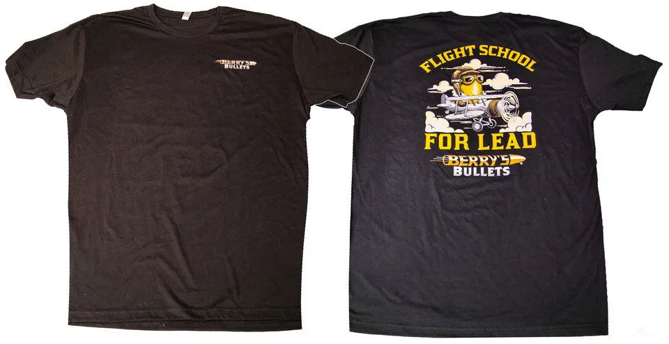 Berry's Flight School t-shirt nera cotone uomo poligono