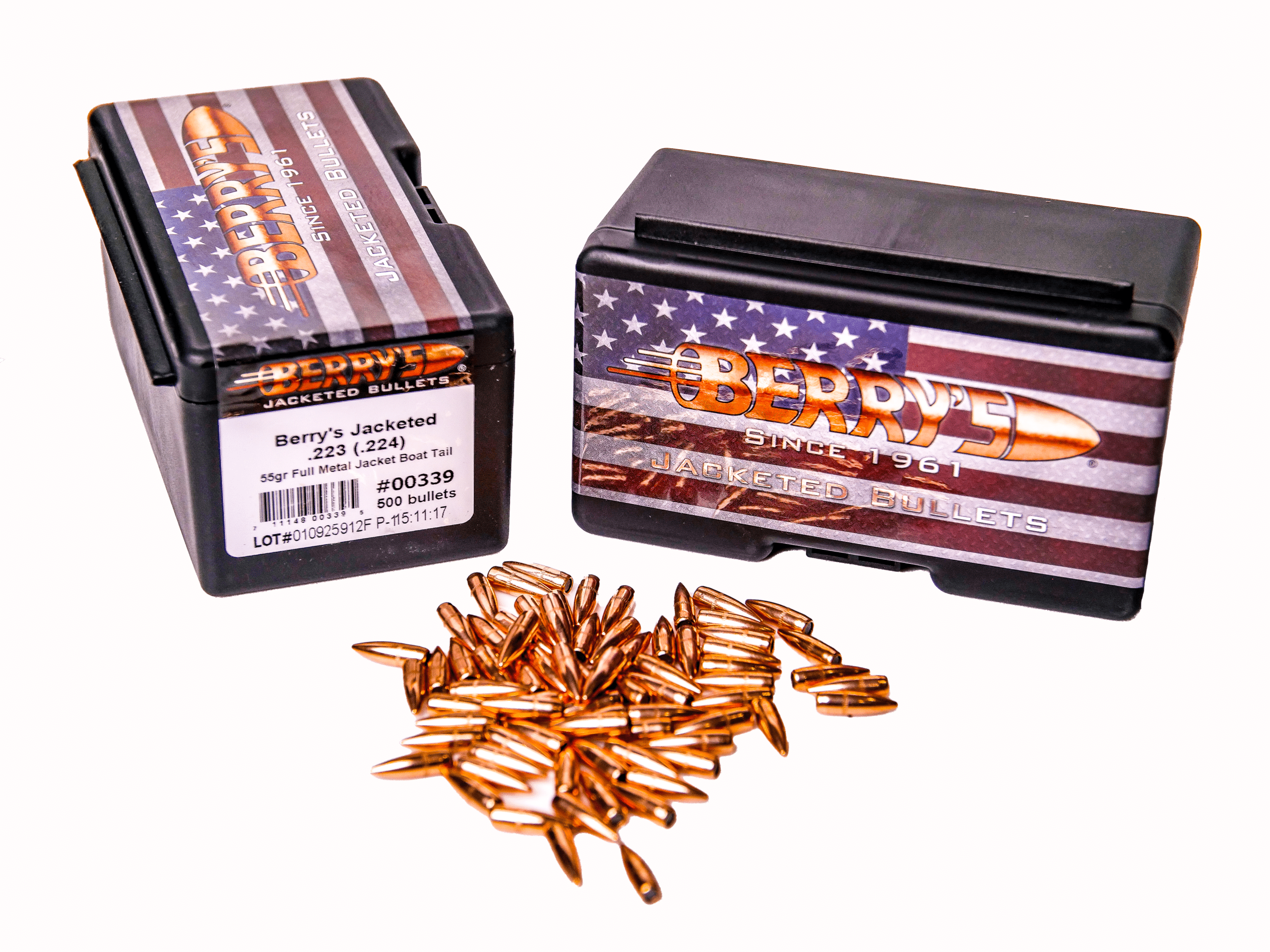 Berry's Superior Jacketed ogive .223 55 gr FMJ-BT calibro .224