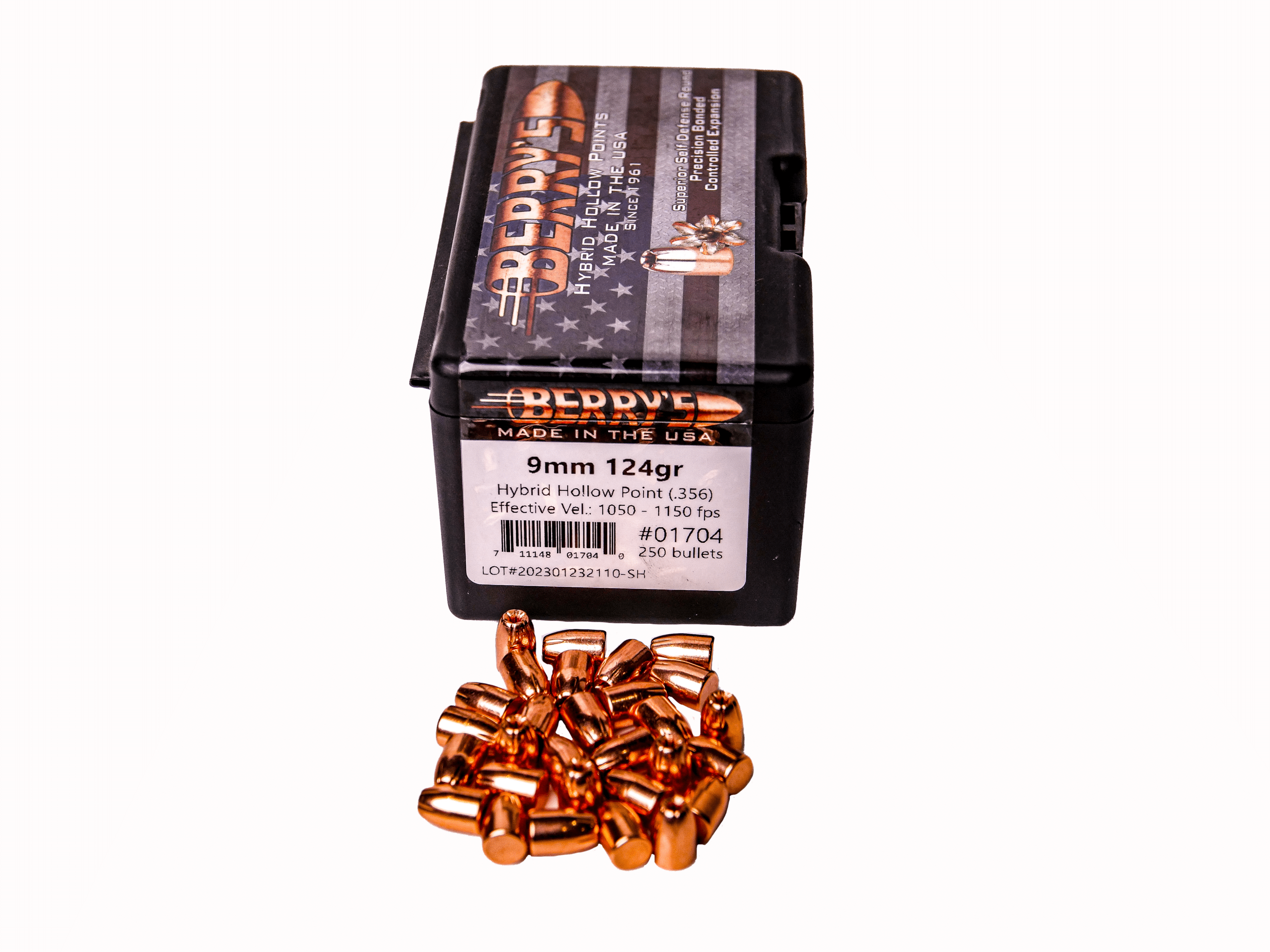 Berry's Hybrid 9mm 124 gr Hollow Point palle difesa calibro 9mm