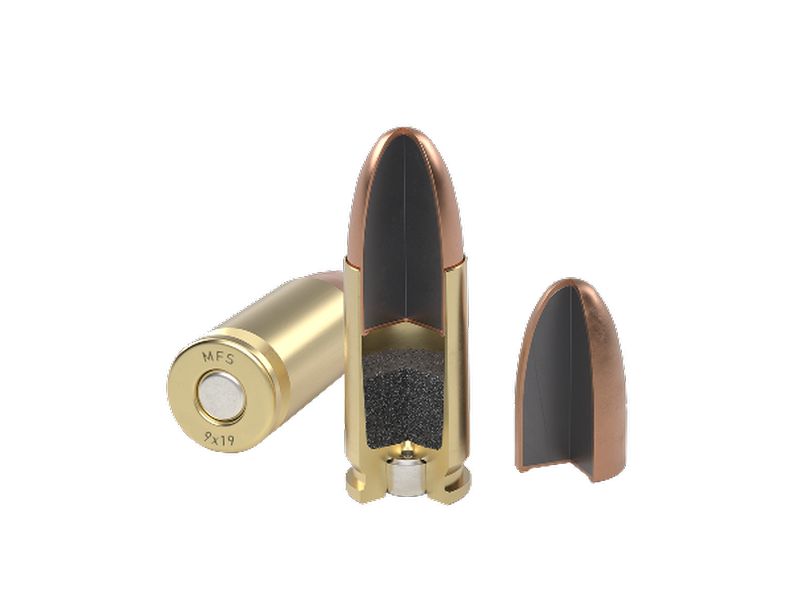 MFS 9x19 Luger TMJ munizioni pistola bassa esposizione
