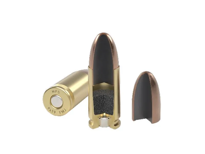 MFS 9x19 Luger FMJ cartucce piombo ridotto