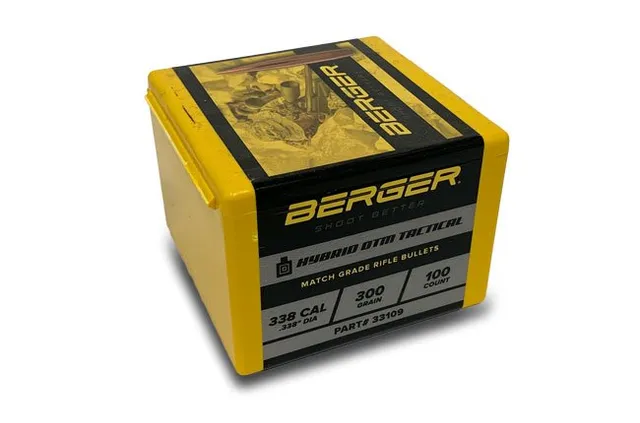 Berger 338 300 grani Match Hybrid OTM Tactical palle 100 pezzi