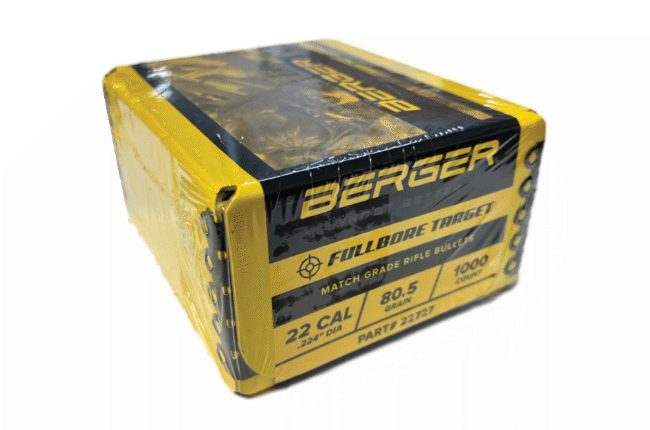 Berger Fullbore Palle Carabina 22 Cal 80,5 gr 1000 pz