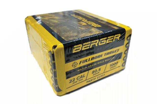 Berger Fullbore Palle Carabina 22 Cal 80,5 gr 1000 pz